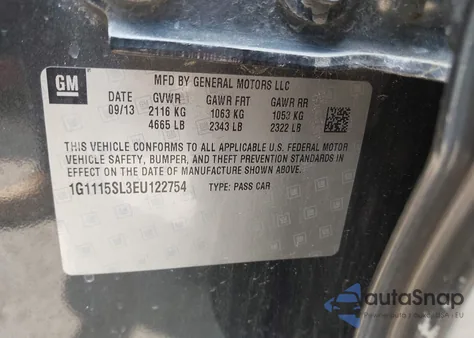 2014 Chevrolet Impala 1Lt z USA, uszkodzony, nr VIN 1G1115SL3EU122754